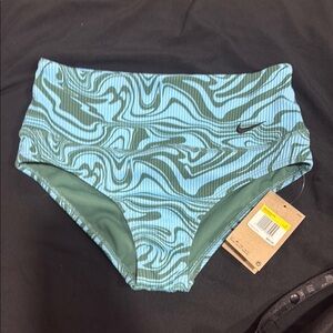 Nike Green Swirl High-Waisted Bikini Bottom